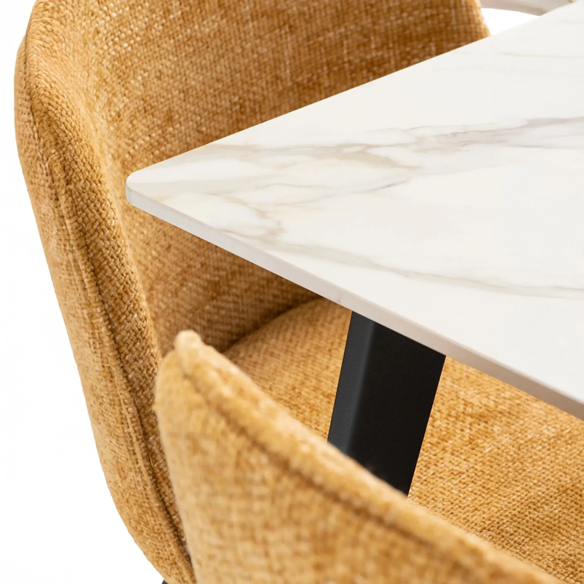 IVY 4-Seater Dining Table - Kass Gold, Sintered Stone