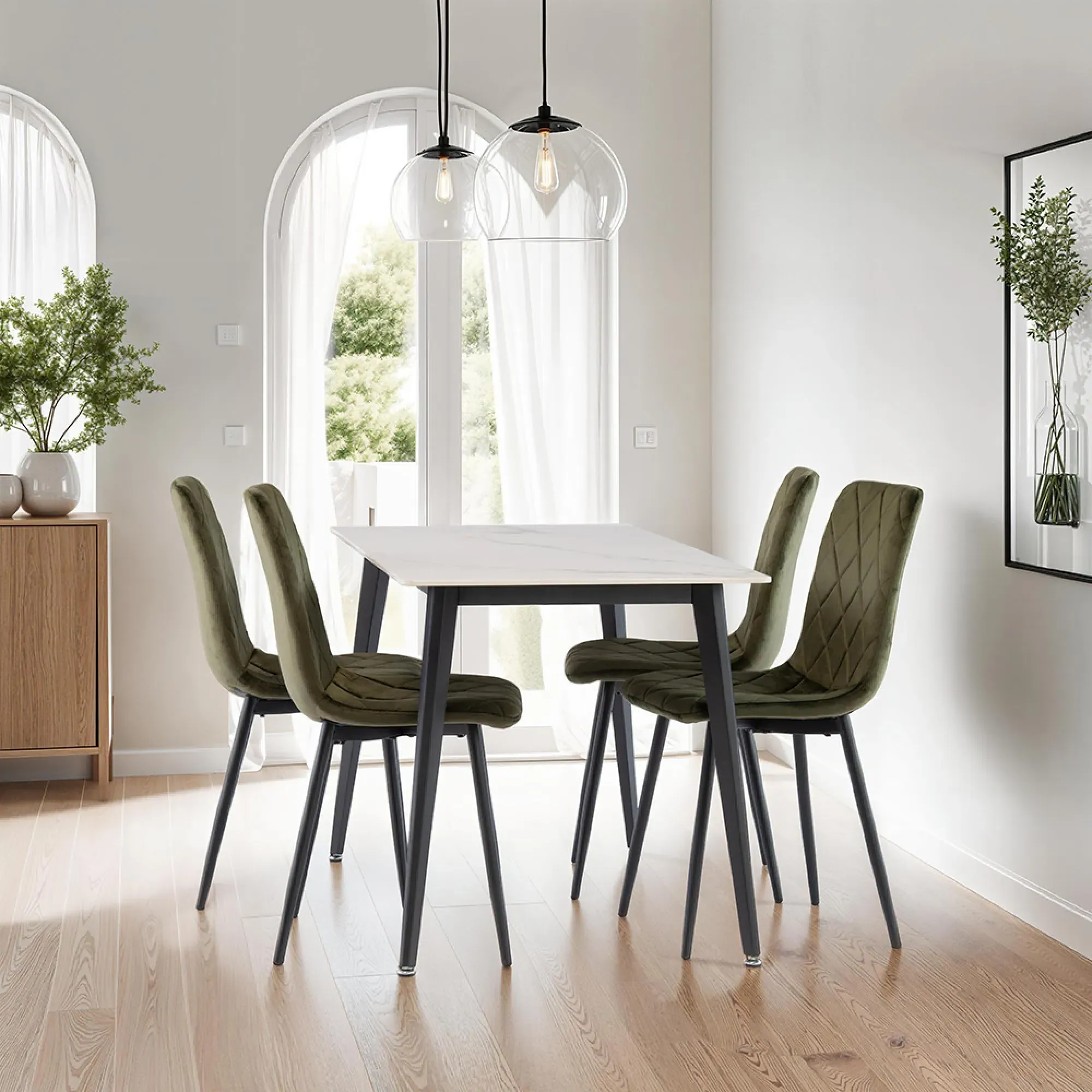 IVY 4-Seater Dining Table - Kass Gold, Sintered Stone