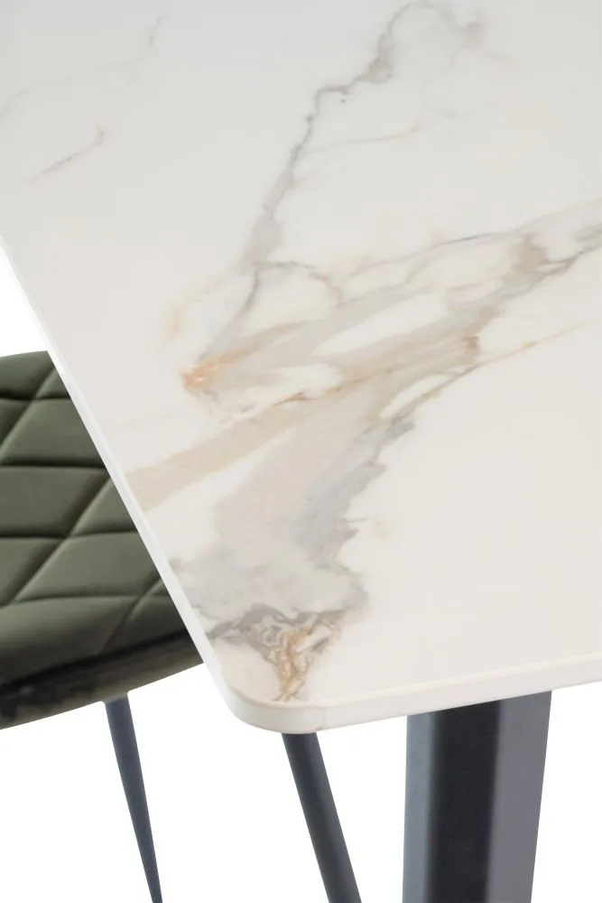 Ivy 6-Seater Dining Table - Kass Gold, Sintered Stone