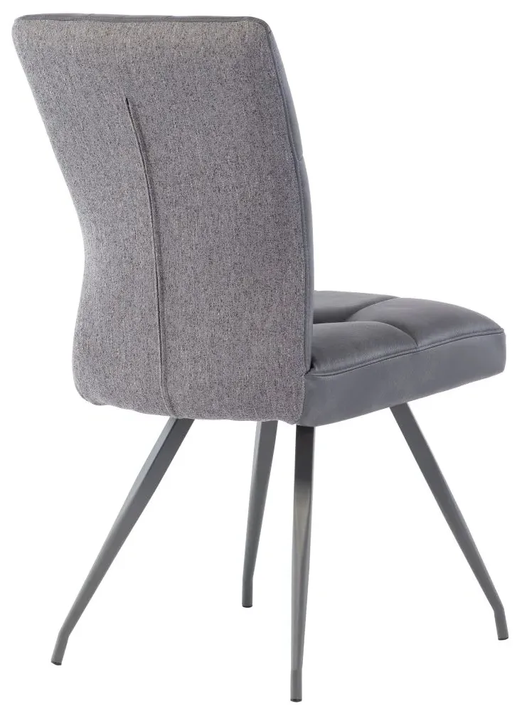 Kabana Dining Chair Set of 2 - Grey, Faux Leather
