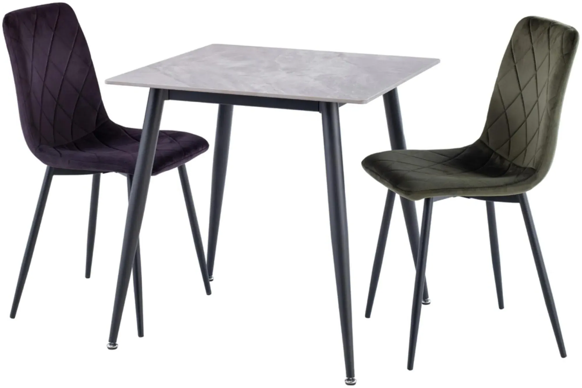 Lavina Square 2-Seater Dining Table - Rebecca Grey