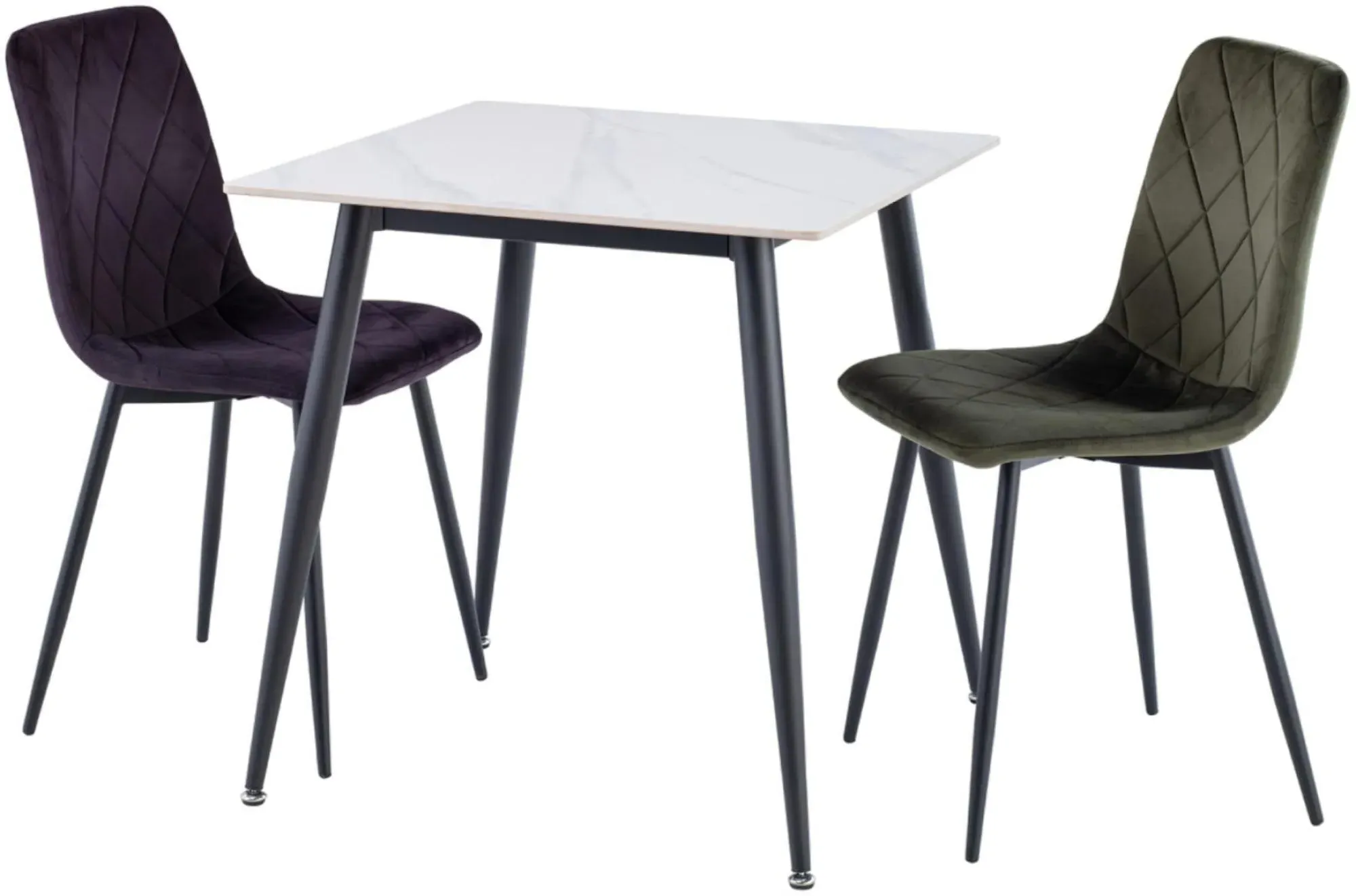 Lavina Square 2-Seater Dining Table - White Snow