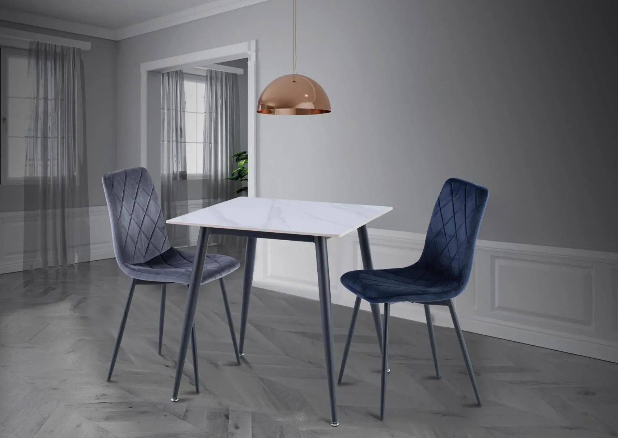 Lavina Square 2-Seater Dining Table - White Snow