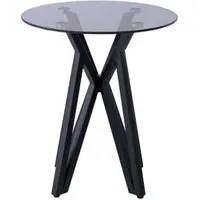 Lisbon Glass End Table - Grey