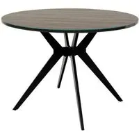 Loreta 2 Seater Round Dining Table - Grey Oak, Glass