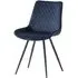 Mabel Cross Stitched Dining Chair - Deep Blue, Velvet