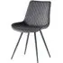 Mabel Cross Stitched Dining Chair - Graphite, Velvet