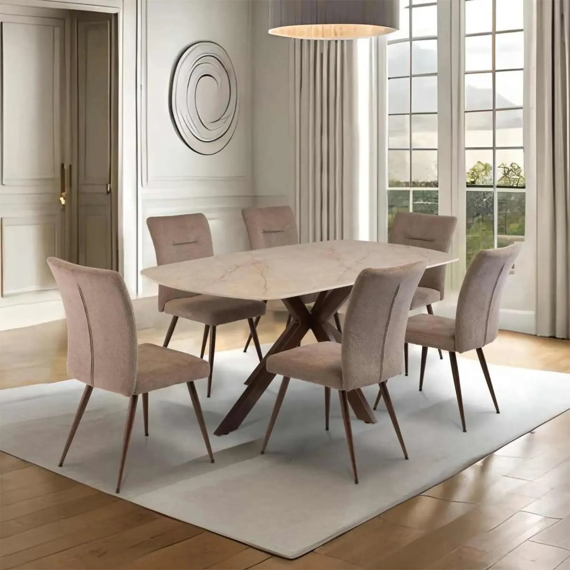 Murano Dining Chair - Mocha, Fabric