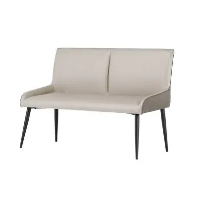 Nardo Dining Bench - Light Grey, Faux Leather image