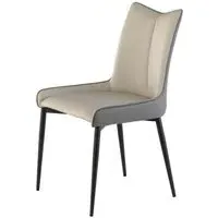 Nardo Dining Chair Set of 2 - Grey, Faux Leather