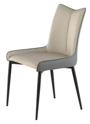 Nardo Dining Chair Set of 2 - Grey, Faux Leather