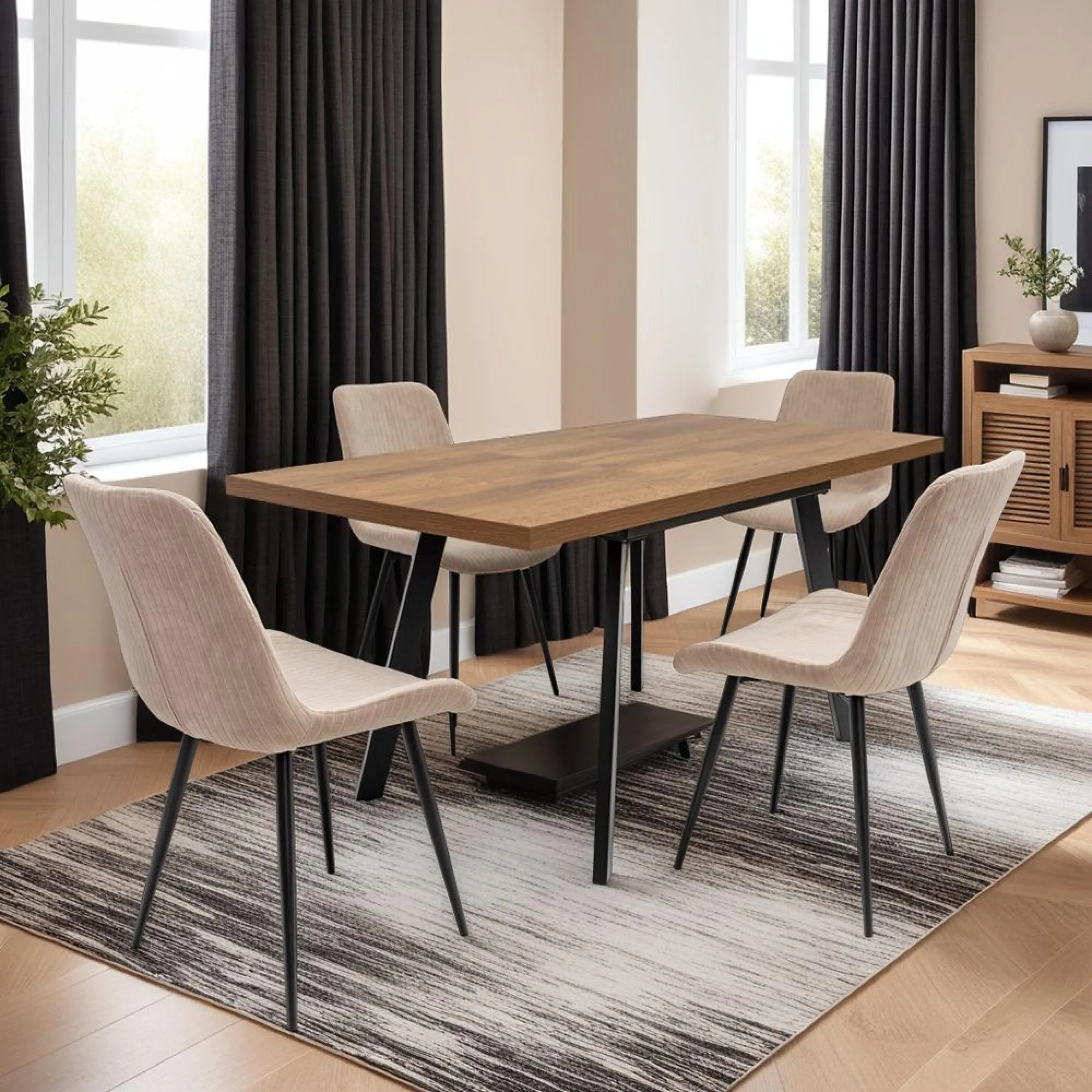 Panama 4-6 Seater Extendable Dining Table - Dark Oak