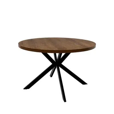 Panama 4 Seater Round Dining Table - Dark Oak