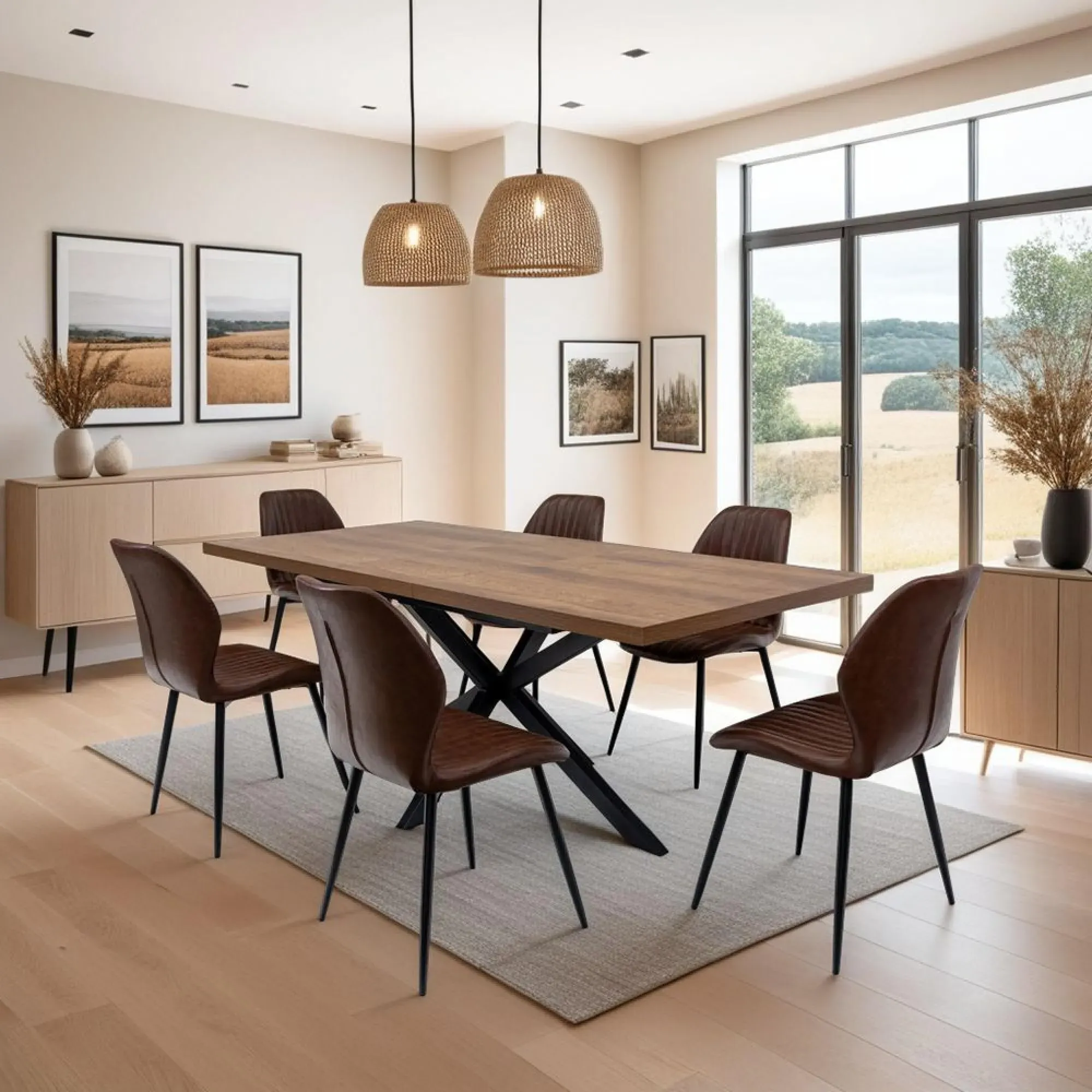 Panama 6-8 Seater Extendable Dining Table - Dark Oak