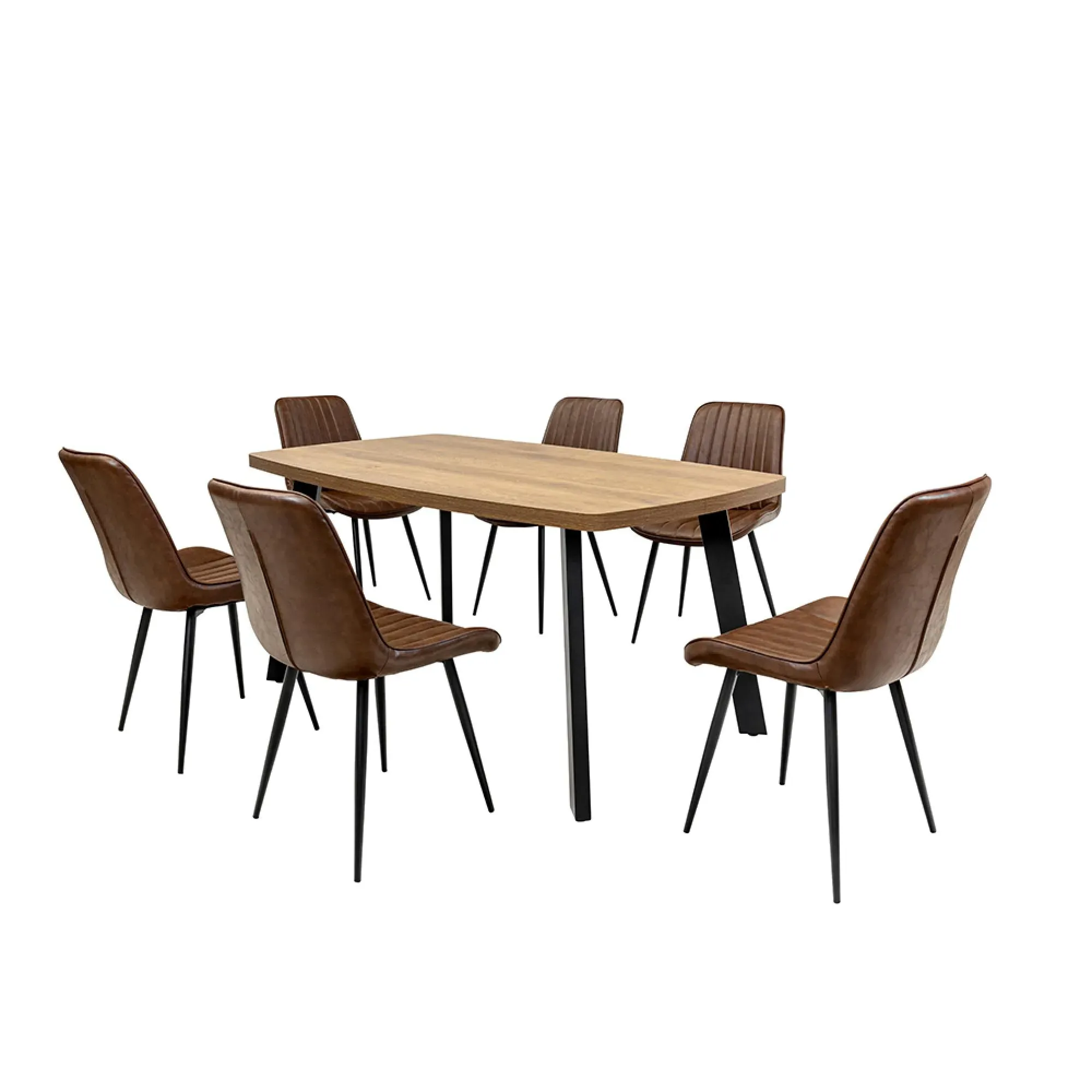 Panama 6 Seater Dining Table - Dark Oak