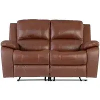 Pellini 2-Seater Electric Recliner Sofa - Dark Tan, Leather