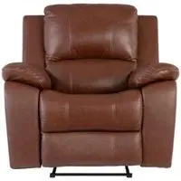Pellini Electric Recliner Armchair - Dark Tan, Leather