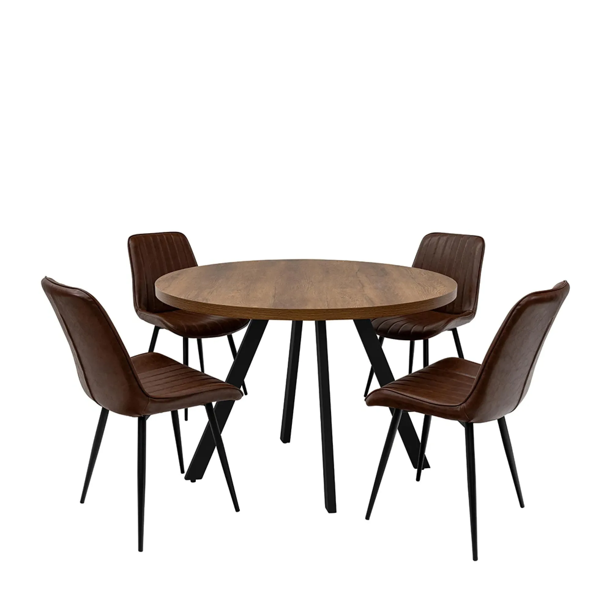 Pomona Dining Armchair - Antique Tan, Faux Leather