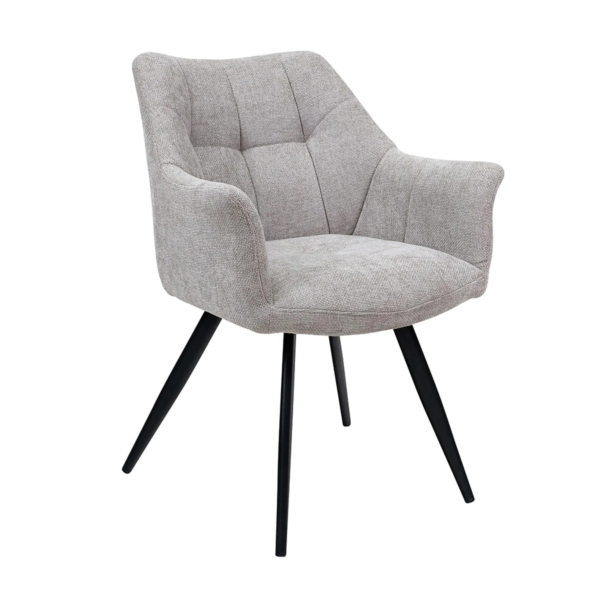 Poppy Dining Armchair - Light Grey, Fabric