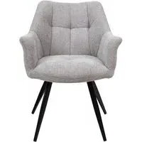 Poppy Dining Armchair - Light Grey, Fabric