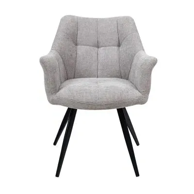 Poppy Dining Armchair - Light Grey, Fabric image