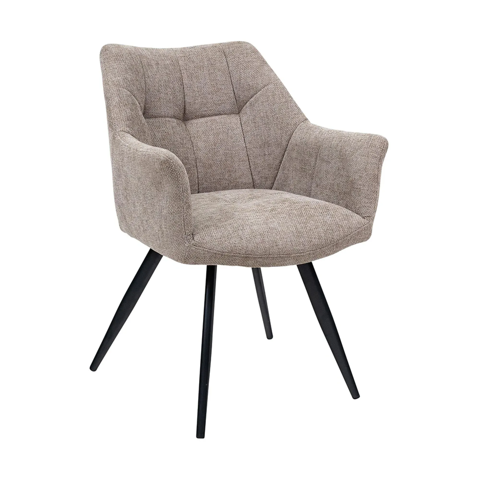 Poppy Dining Armchair - Taupe, Fabric