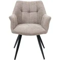 Poppy Dining Armchair - Taupe, Fabric