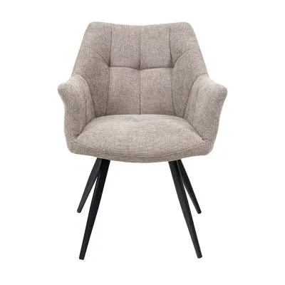 Poppy Dining Armchair - Taupe, Fabric