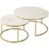 Portafino Set of 2 Round Coffee Tables - Gold, Marble Effect