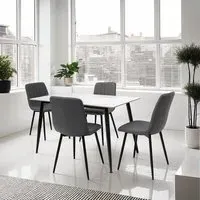 Riga 4-Seater Dining Table - Snow White, Sintered Stone