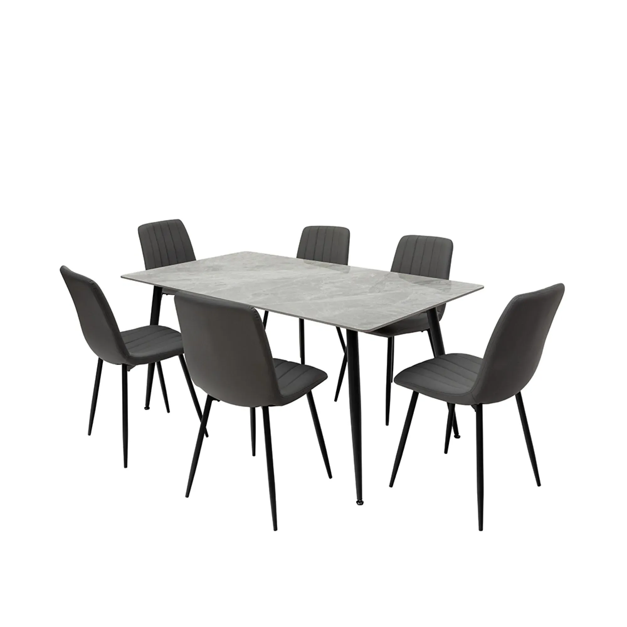 Riga 6 Seater Dining Table - Italy Grey, Sintered Stone