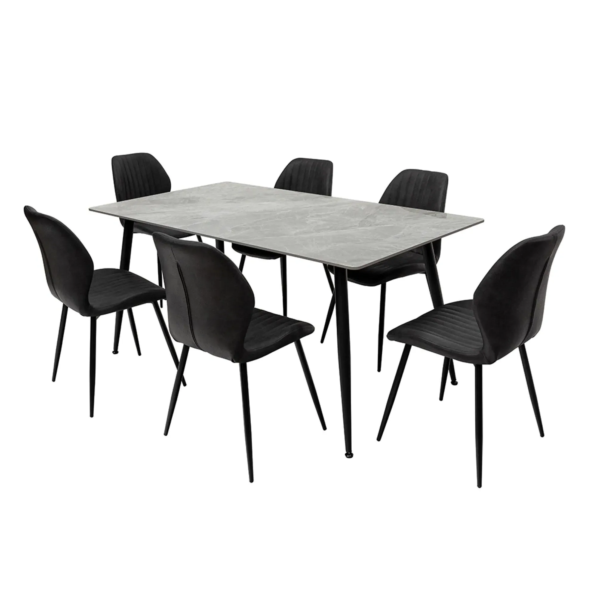Riga 6 Seater Dining Table - Italy Grey, Sintered Stone