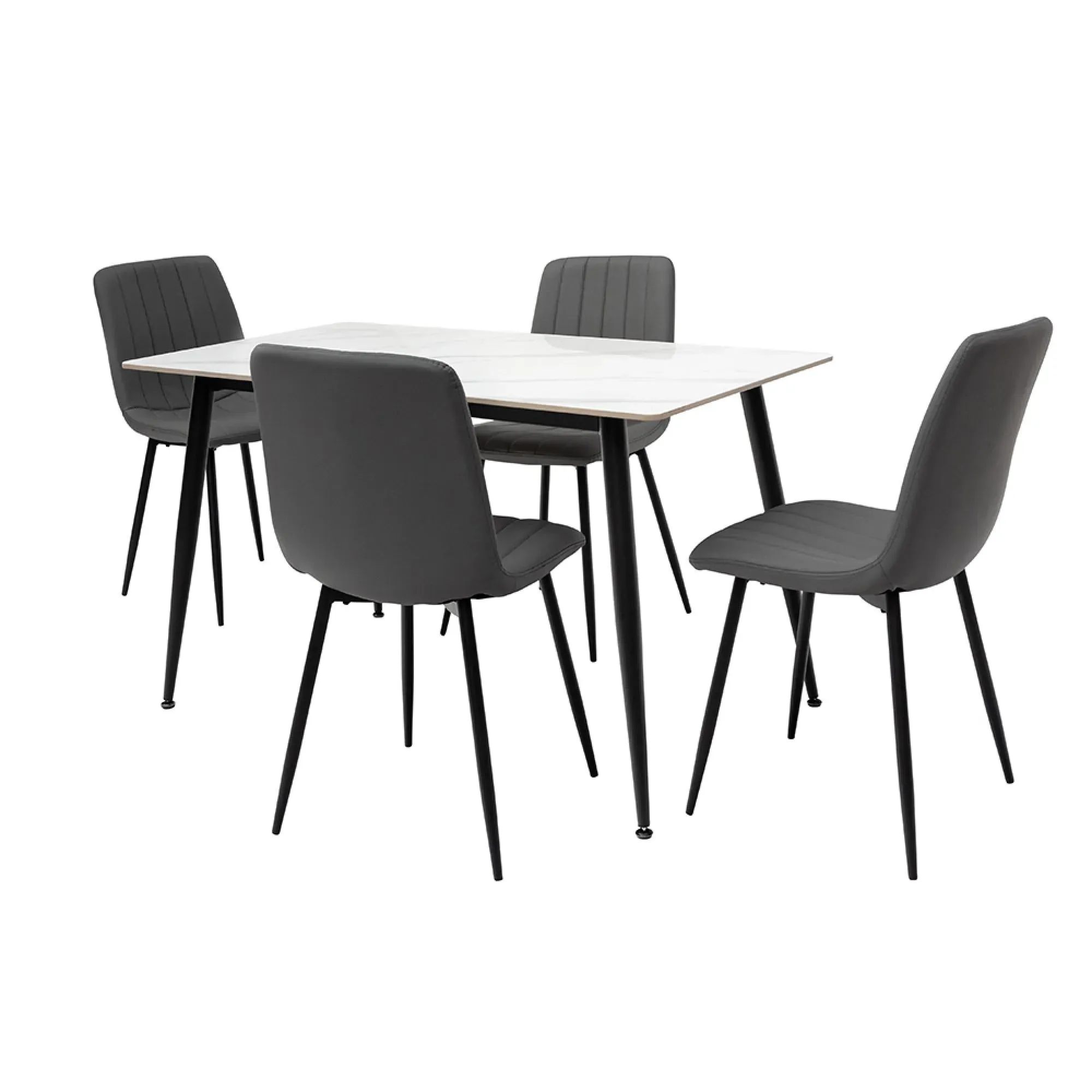 Riga 6 Seater Dining Table - Snow White, Sintered Stone