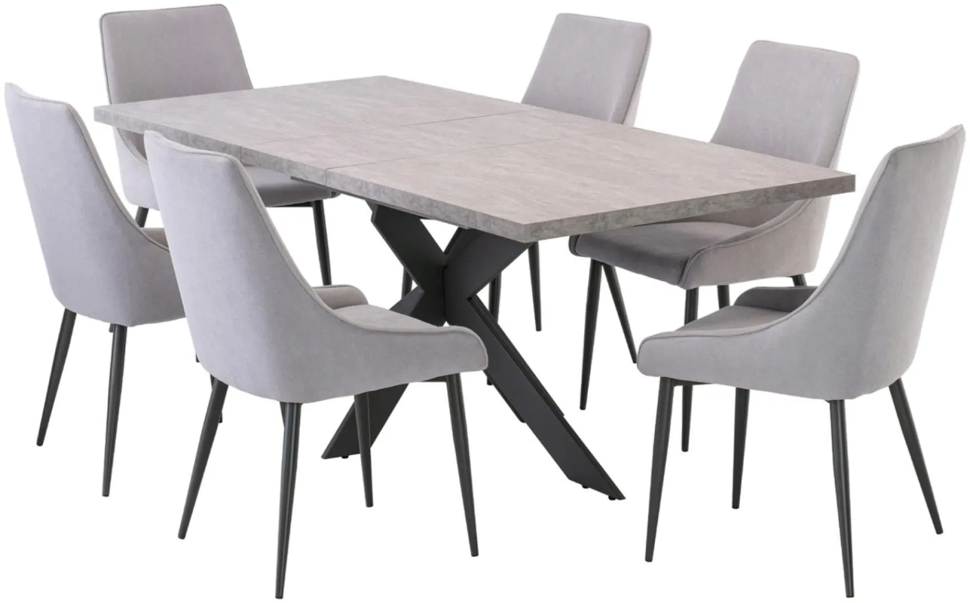 Rimini 6-8 Seater Extendable Dining Table - Light Rhine Grey