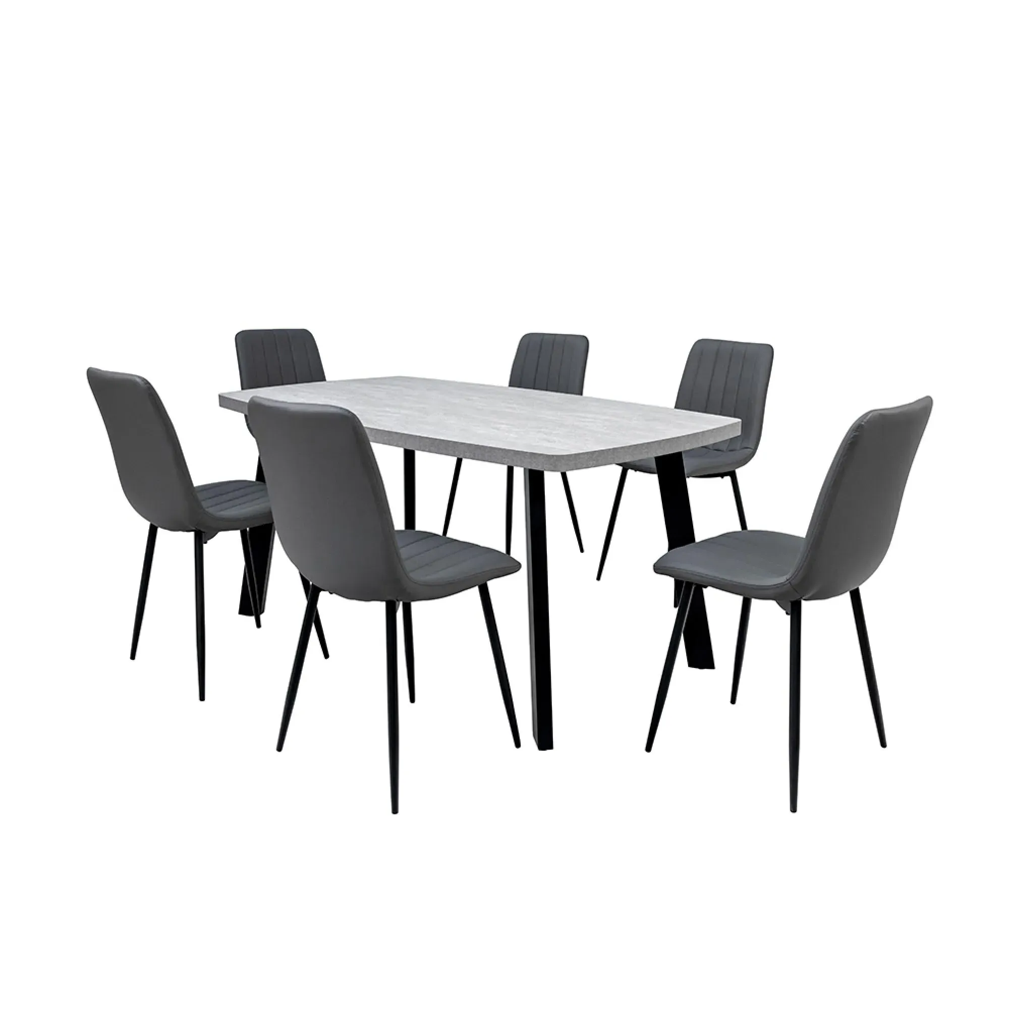 Rimini 6 Seater Dining Table - Grey, Melamine