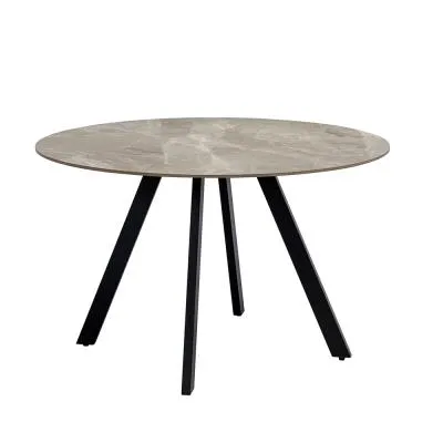 Saldini 4 Seater Round Dining Table - Italy Grey