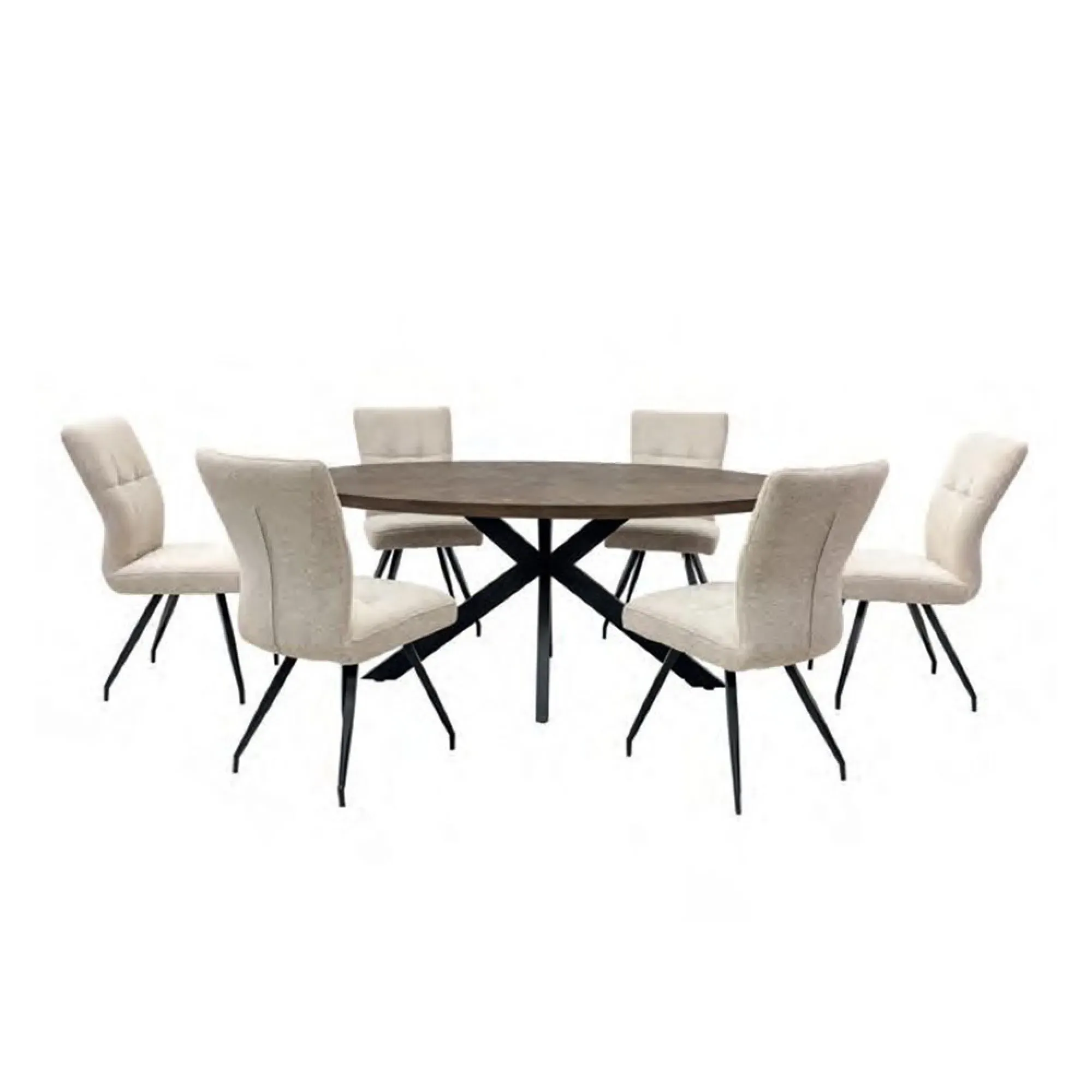 Samara 8 Seater Oval Dining Table with Spider Legs - Dark Oak