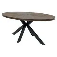 Samara 8 Seater Oval Dining Table with Spider Legs - Dark Oak