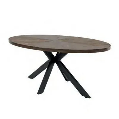 Samara 8 Seater Oval Dining Table with Spider Legs - Dark Oak image