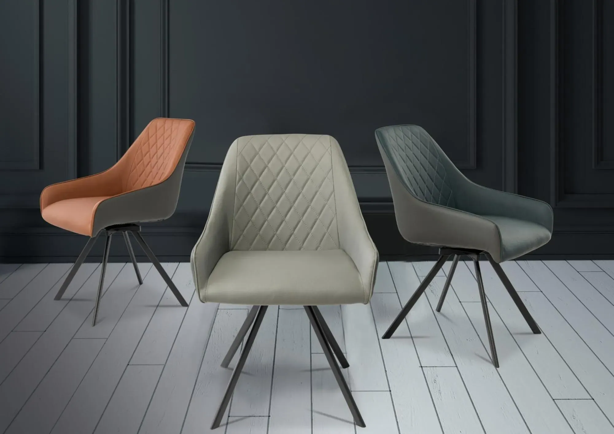 Seville Swivel Dining Chair Set - Blue