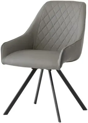Seville Swivel Dining Chair Set - Light Grey