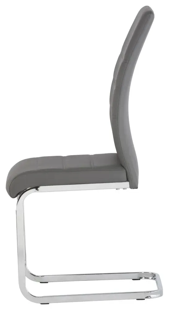 Soho Dining Chair Set of 2 - Grey, Faux Leather