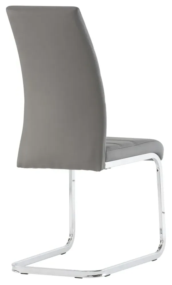 Soho Dining Chair Set of 2 - Grey, Faux Leather