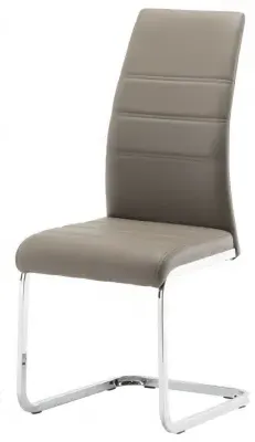 Soho Dining Chair Set of 2 - Taupe, Faux Leather