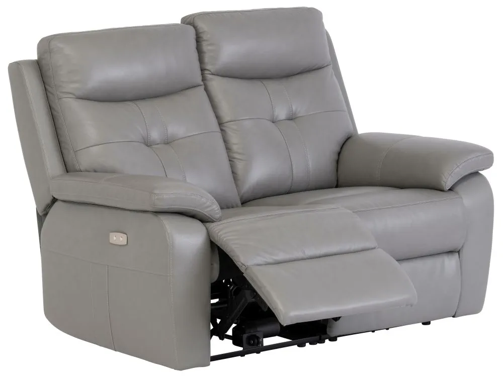 Sophia 2-Seater Electric Recliner Sofa - Grey, Leather
