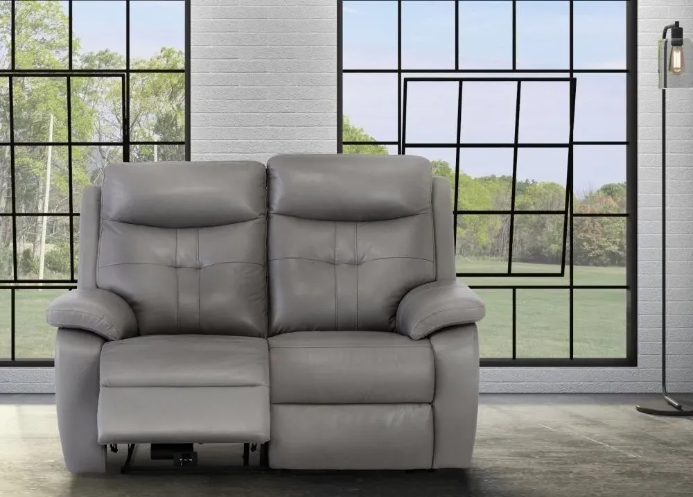 Sophia 2-Seater Electric Recliner Sofa - Grey, Leather