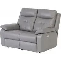 Sophia 2-Seater Electric Recliner Sofa - Grey, Leather