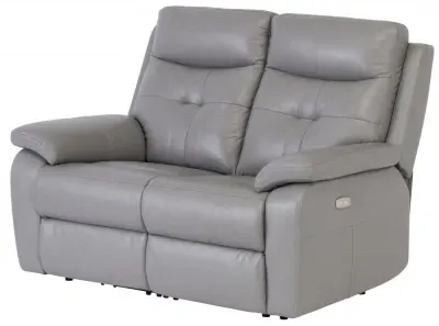 Sophia 2-Seater Electric Recliner Sofa - Grey, Leather