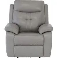 Sophia Electric Recliner Armchair - Grey, Leather