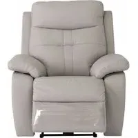 Sophia Electric Recliner Armchair - Light Grey, Leather